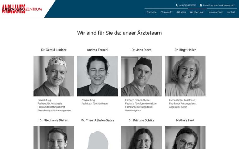 Website Ambulantes Operationszentrum im CRC Regensburg