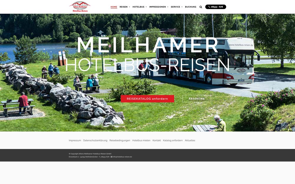 WordPress Website Meilhamer Hotelbus-Reisen