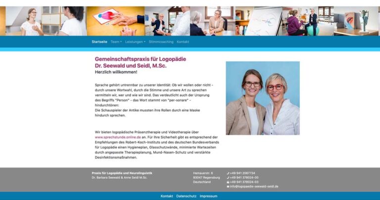 Website Gemeinschaftspraxis für Logopädie Dr. Seewald und Seidl